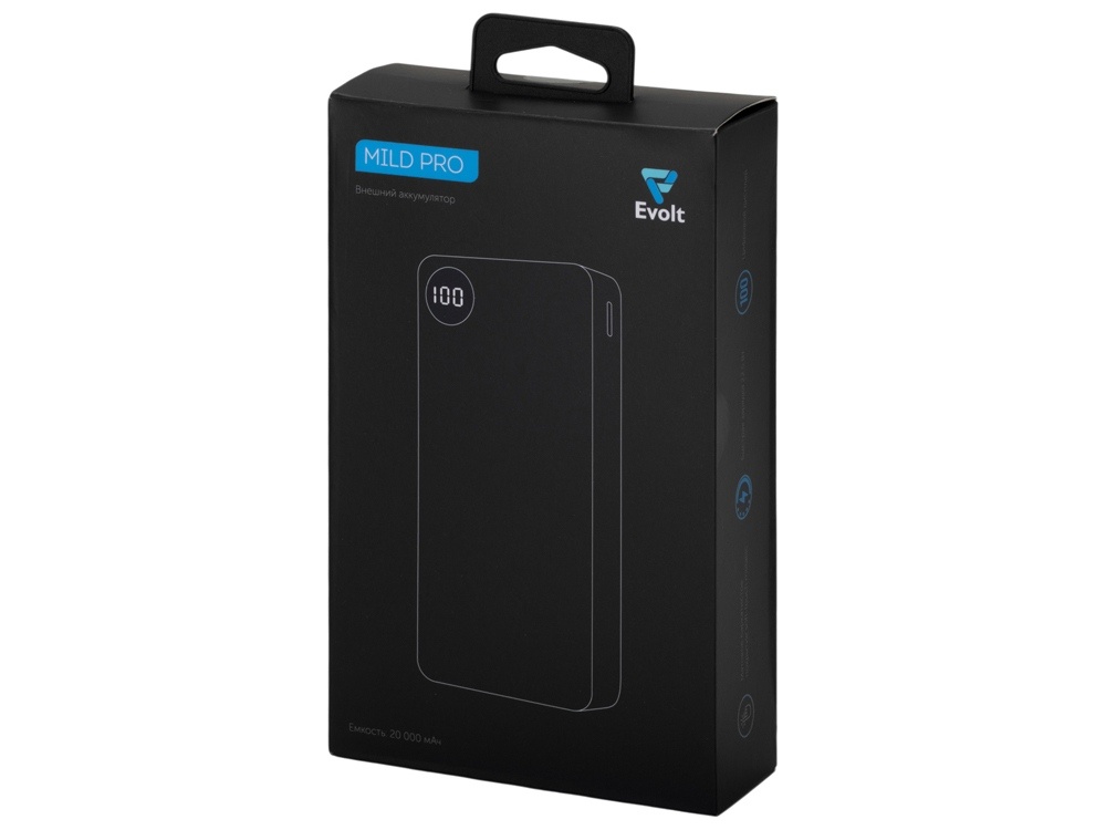 Внешний аккумулятор Mild Pro c быстрой зарядкой QC/PD, металлик soft-touch, 20 000 mAh