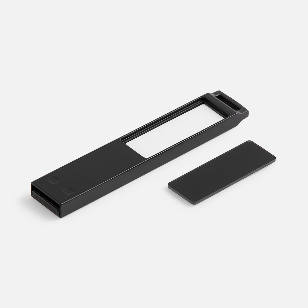 Флешка markBright Black с зеленой подсветкой