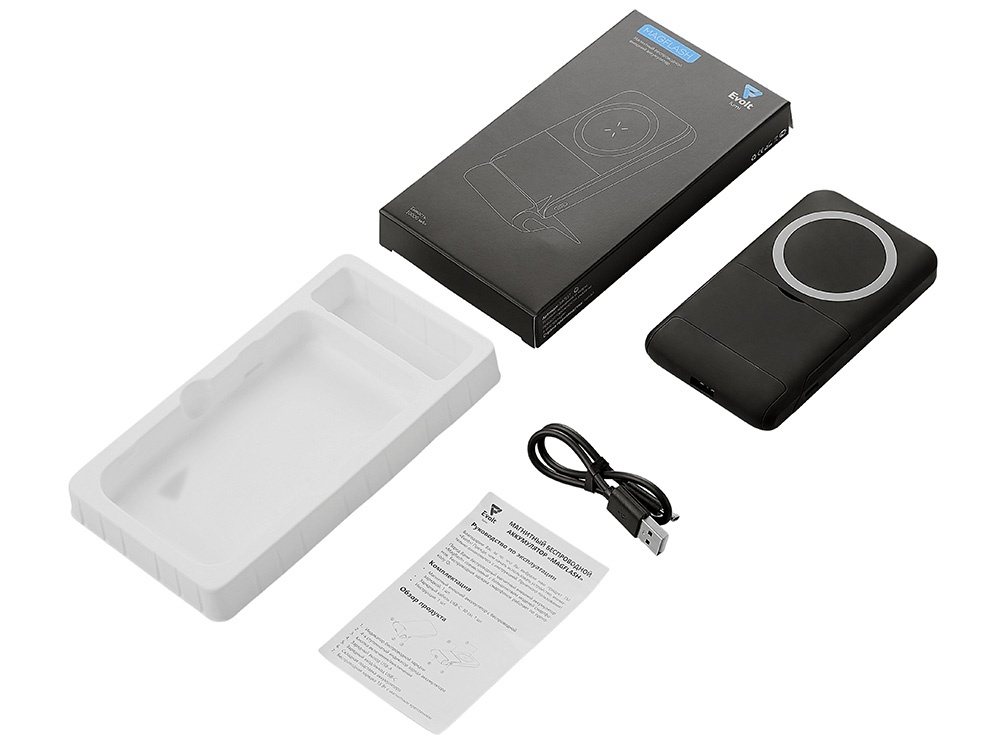 Беспроводной внешний аккумулятор с подсветкой лого и подставкой Magflash, 10000 мАч, 15 Вт