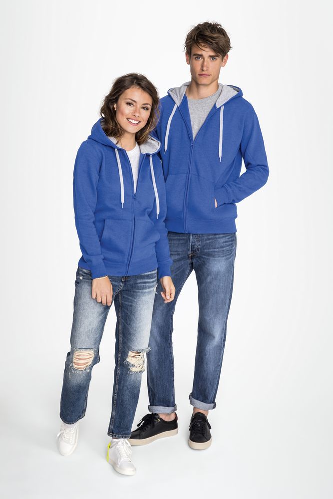 Толстовка мужская на молнии Soul Men 290 с контрастным капюшоном