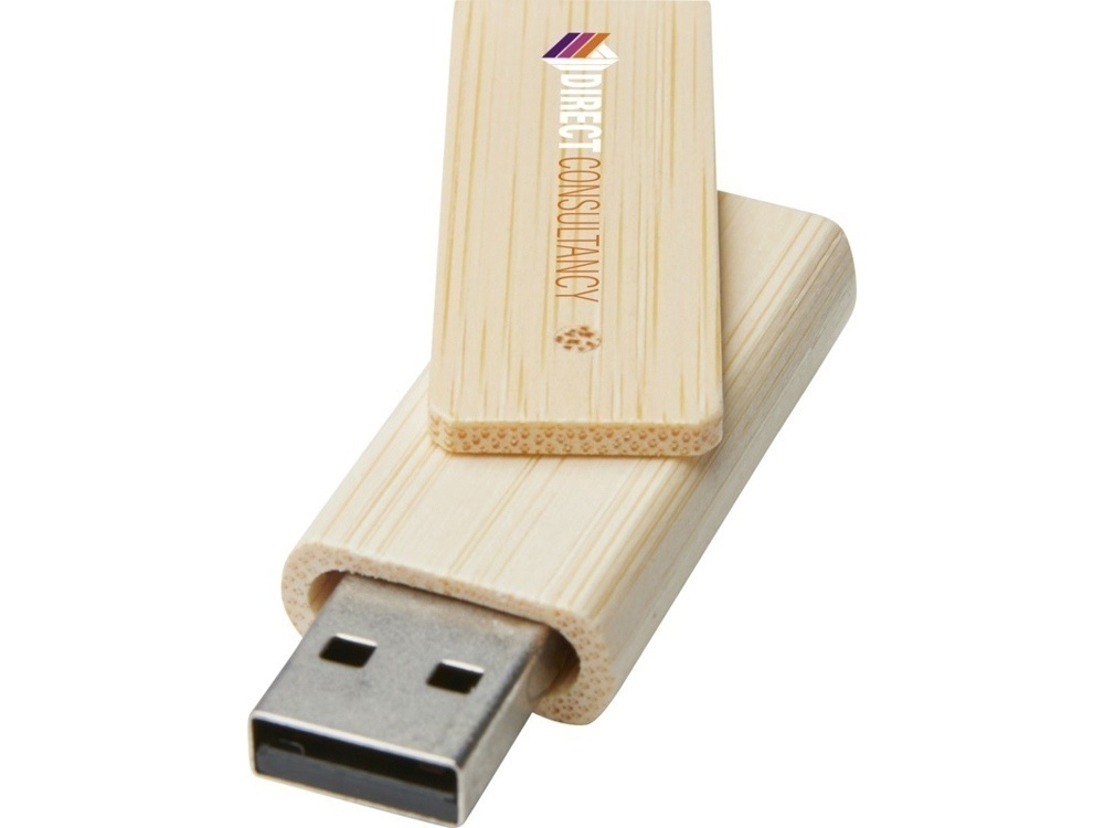 Бамбуковая флешка USB 2.0, 16 ГБ, с поворотным механизмом
