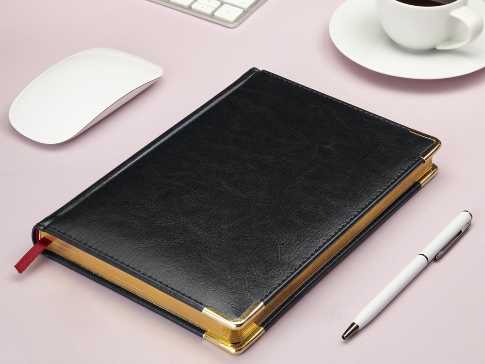 Ежедневник датированный А5 Sidney Nebraska на 2026 год, с золотым срезом и уголками