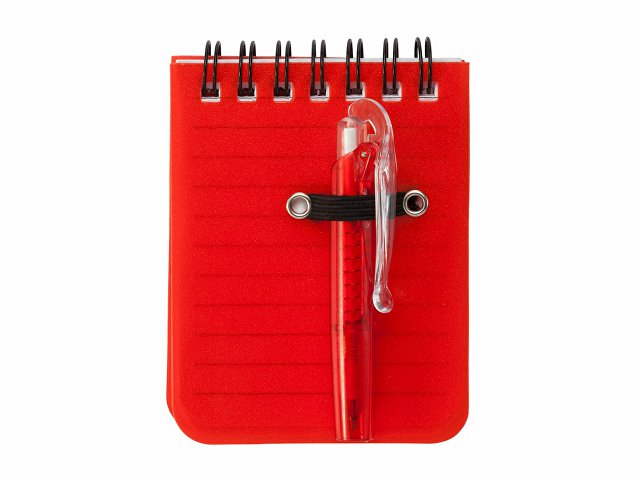 Мини-блокнот ARCO с шариковой ручкой, красный