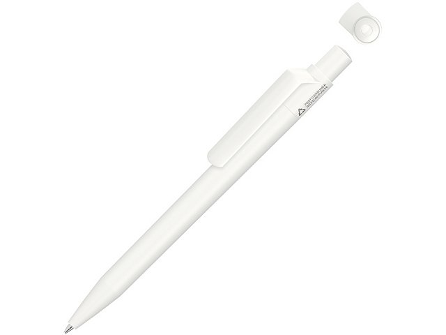 Ручка шариковая из переработанного пластика с матовым покрытием "ON TOP RECY", белый