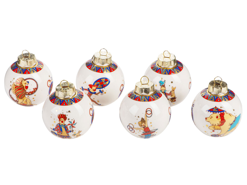 Набор новогодних шаров, 6 шт