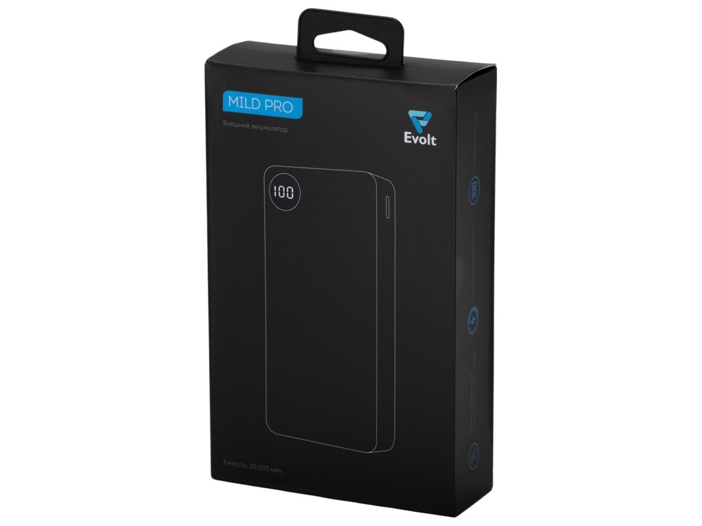 Внешний аккумулятор Mild Pro c быстрой зарядкой QC/PD, металлик soft-touch, 20 000 mAh