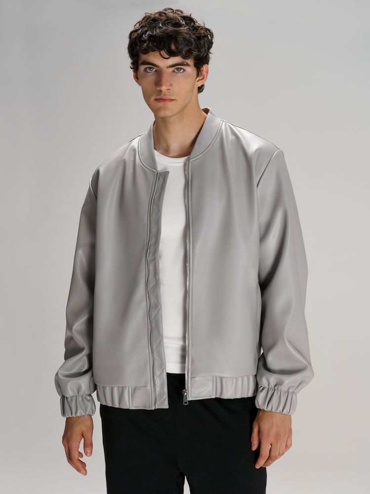 Бомбер из искусственной кожи Univer