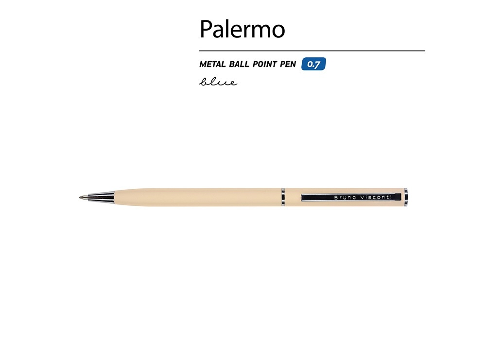 Ручка металлическая шариковая Palermo, софт-тач
