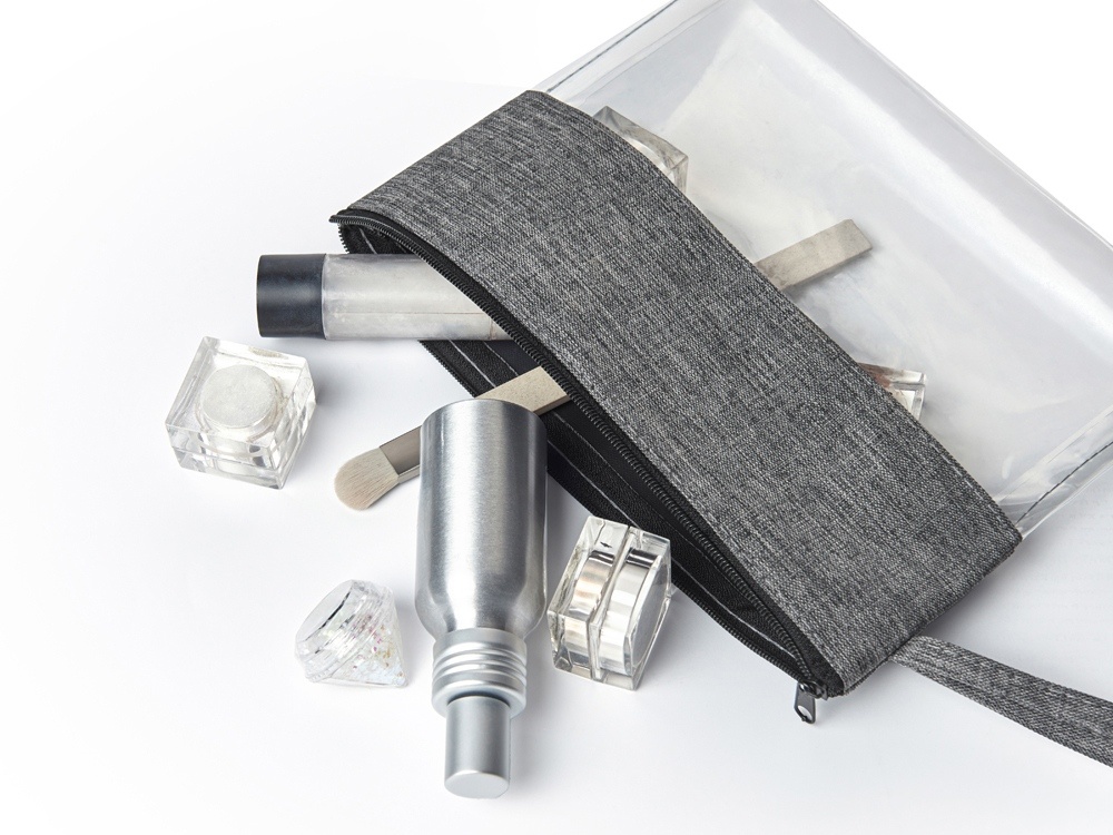 Прозрачная косметичка Leony из ПВХ и ткани