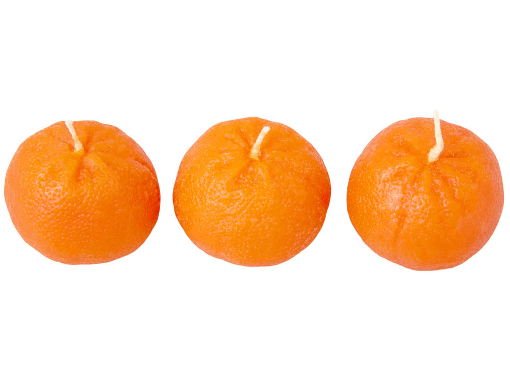 Набор свечей Мандарины в сетке, без аромата