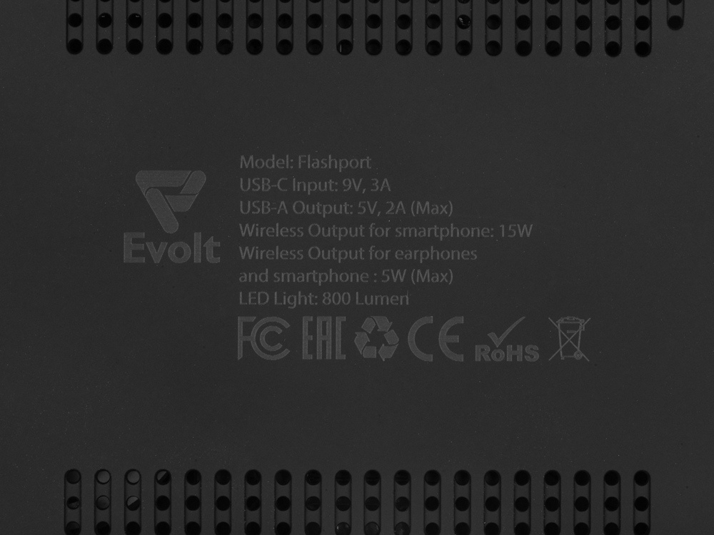 Складная зарядная станция с беспроводной зарядкой Flashport, 15 Вт