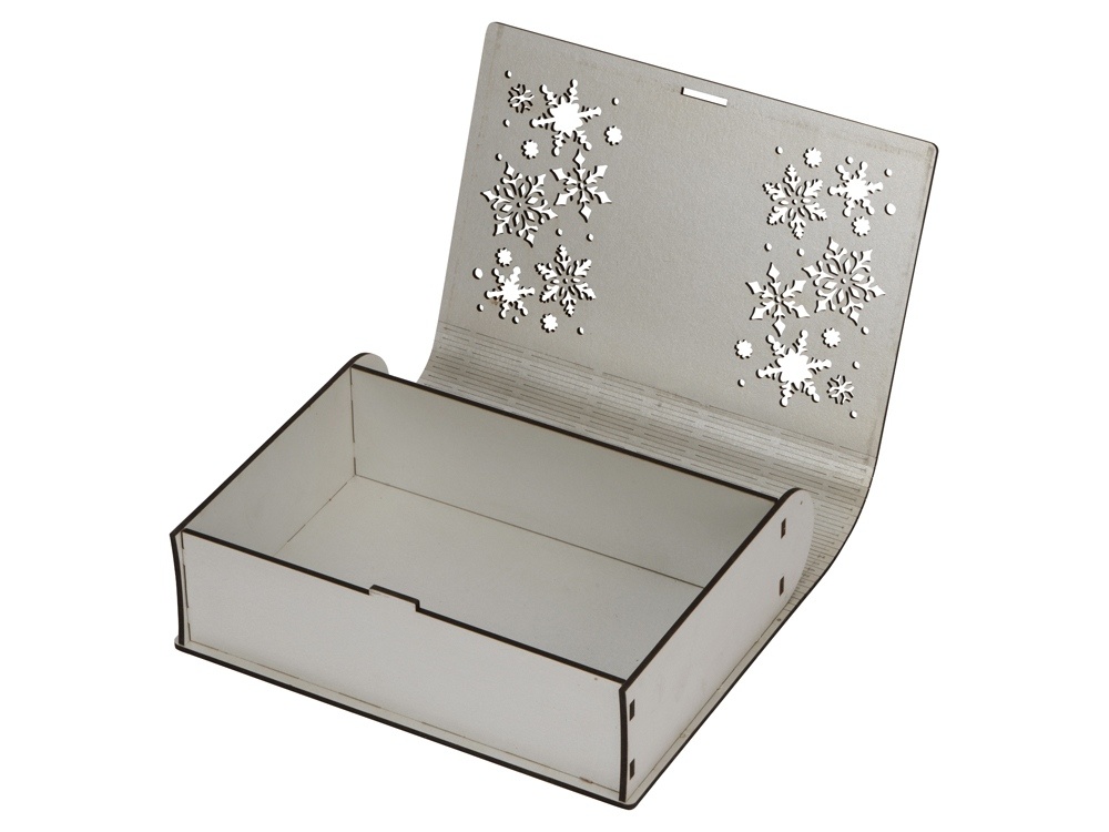 Деревянная коробка с резной крышкой Книга, L