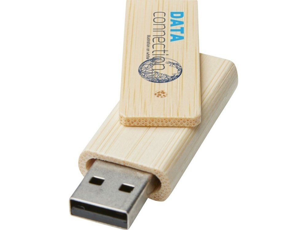 Бамбуковая флешка USB 2.0, 16 ГБ, с поворотным механизмом