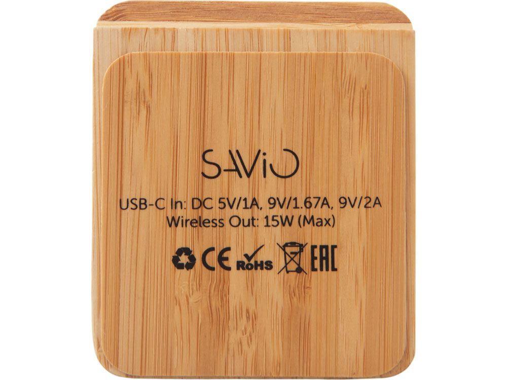 Беспроводное зарядное устройство 2-в-1 с подсветкой лого Reedia S4, 15 Вт